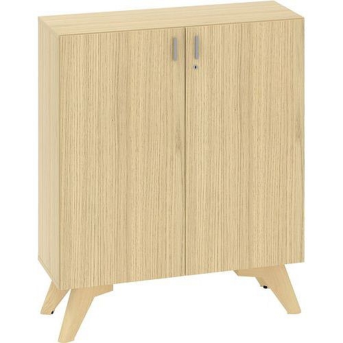 Nízká skříň Alfa Root s dvířky, 2 police, 100 x 47 x 121,5 cm, dub