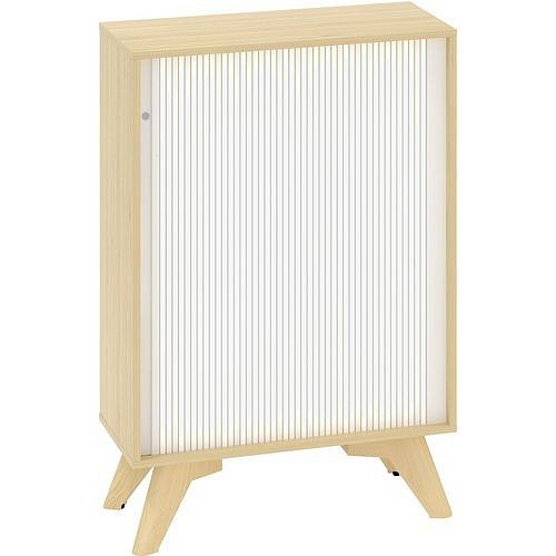 Nízká skříň Alfa Root s roletou, 2 police, 80 x 45 x 121,5 cm, dub