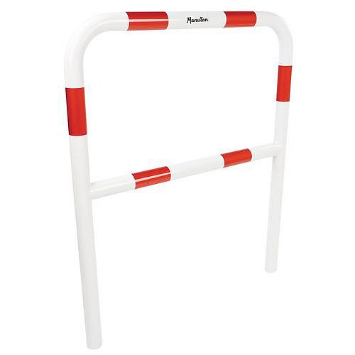 Kovová zábrana Manutan Expert, vysoká, délka 100 cm, bílá/červená