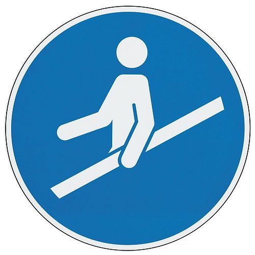 Příkazové značení Manutan Expert - Použijte zábradlí, hliník, 100 mm