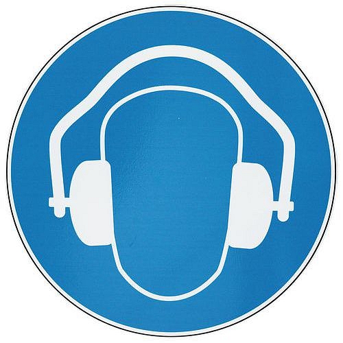 Příkazové značení Manutan Expert - Používej chrániče sluchu, hliník, 100 mm