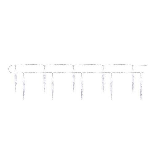 LED vánoční girlanda - 10x rampouch, 1,35 m, 2xAA, vnitřní, studená bílá, časovač