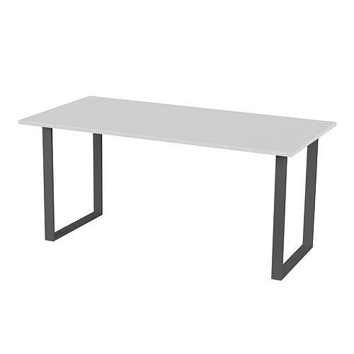 Kancelářský stůl Square, 180 x 80 x 75 cm, rovné provedení, světle šedá