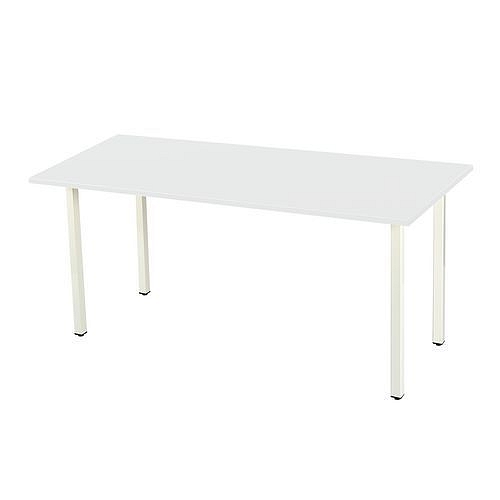 Kancelářský stůl Manutan Standard, 180 x 80 x 72 cm, šikmé provedení, podnoží bílé, bílá