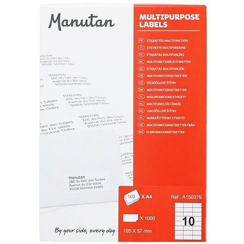 Samolepící etikety Manutan Expert, 10,5 x 5,7 cm
