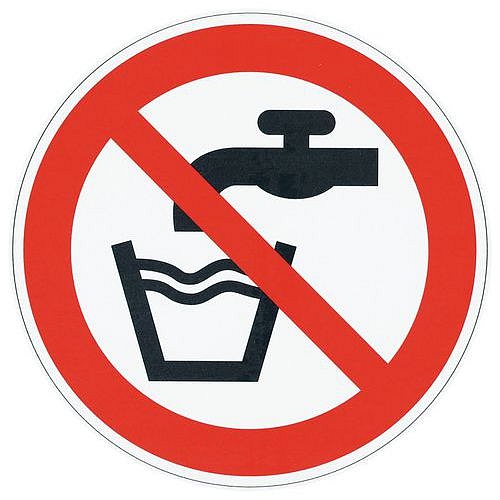 Zákazové značení Manutan Expert - Voda není pitná, hliník, 120 mm