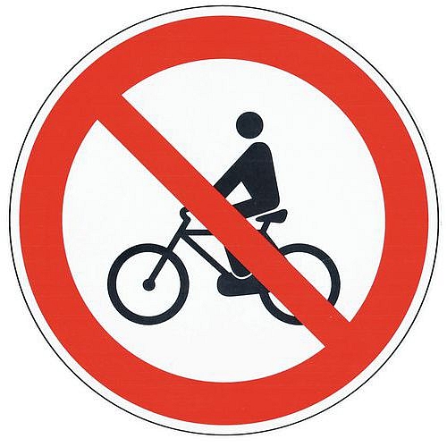 Zákazové značení Manutan Expert - Zákaz jízdy na kole, hliník, 200 mm