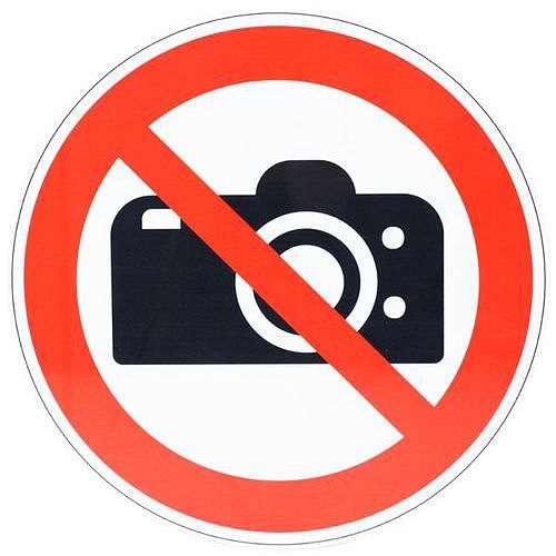 Zákazové značení Manutan Expert - Zákaz fotografování, hliník, 300 mm