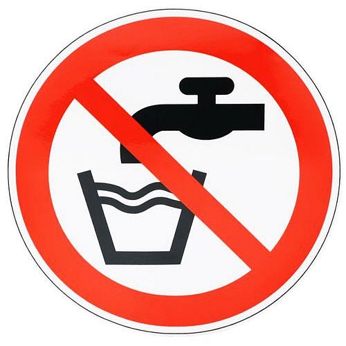 Zákazové značení Manutan Expert - Voda není pitná, samolepicí, 200 mm