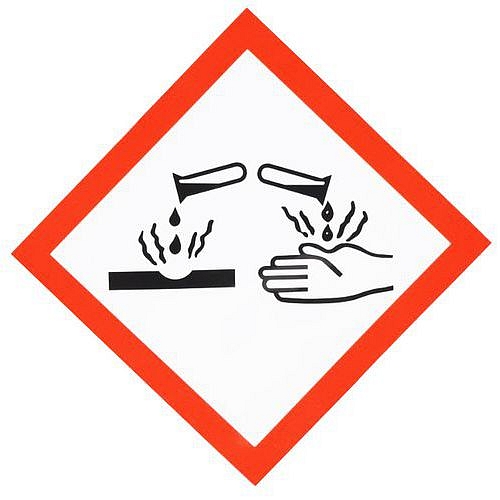 Výstražná CLP tabulka Manutan Expert - Žiravina, samolepicí, 120 x 120 mm