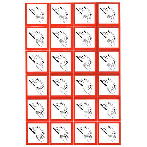 Výstražné CLP tabulky Manutan Expert - Žíravina, samolepicí, 24 ks