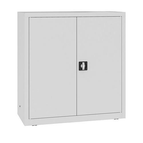 Kovová dílenská skříň, 104 x 100 x 43,5 cm, 2 police, šedá/šedá