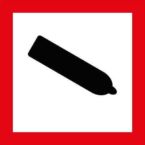 Výstražná CLP tabulka Manutan Expert - Stlačený plyn, hliník, 300 x 300 mm