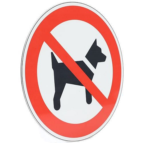 Zákazové značení Manutan Expert - Zákaz vstupu se psy, hliník, 350 mm