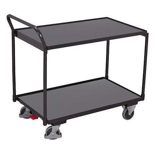 Policový vozík s madlem, do 250 kg, 2 police, 101 x 97,5 x 52,5 cm, šedý
