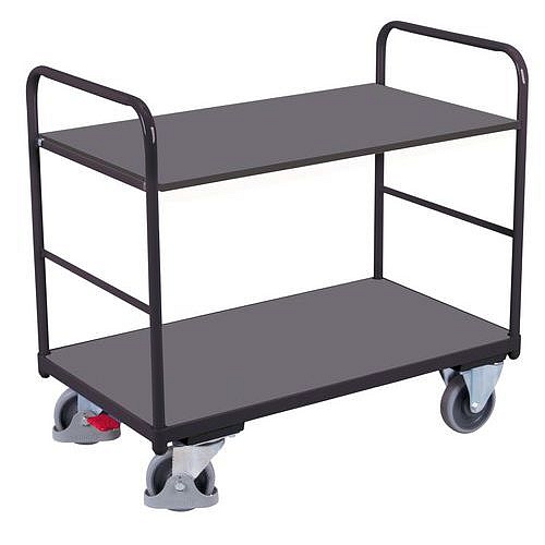 Policový vozík, do 250 kg, 2 police, 99 x 91 x 50 cm, šedý