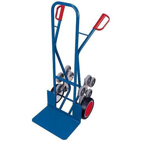 Schodišťový rudl RU249, do 200 kg, s plnými koly, modrý