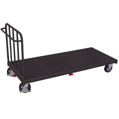 Plošinový vozík s protiskluzovým povrchem, termoplastická kola, 177,5 x 90 x 110,5 cm, šedý