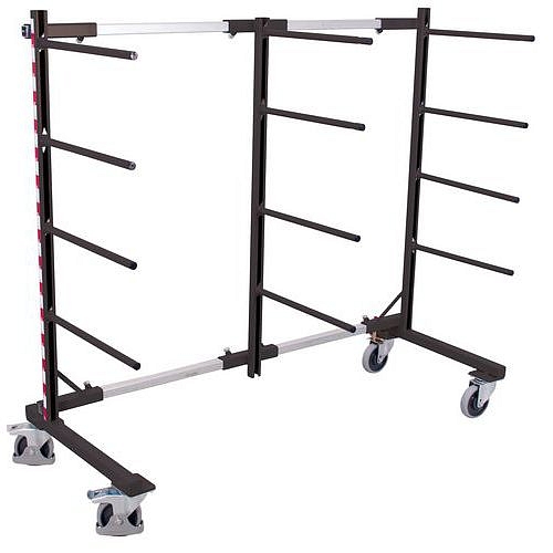 Regálový vozík s nosnými rameny, jednostranný, 12 ramen, 220 x 80 x 180 cm, šedý