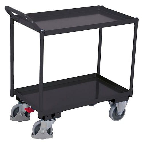 Policový vozík s kovovými policemi, 2 police, do 400 kg, 101,5 x 50 x 102,5 cm, šedý