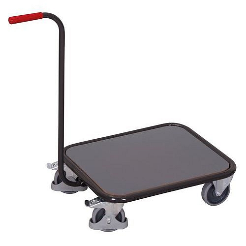 Plošinový vozík s madlem, do 250 kg, 88 x 88 x 50 cm, šedý