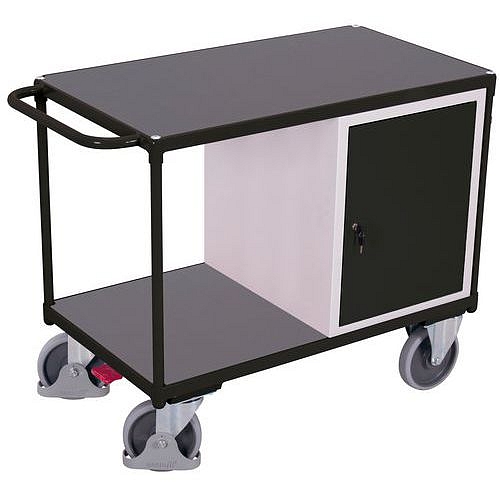 Dílenský vozík se skříňkou, 93 x 119 x 60 cm, šedý