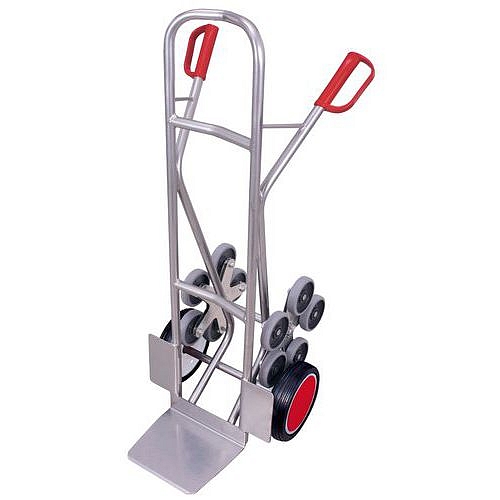 Hliníkový schodišťový rudl, do 200 kg, 61 x 70,5 x 131 cm, plná kola