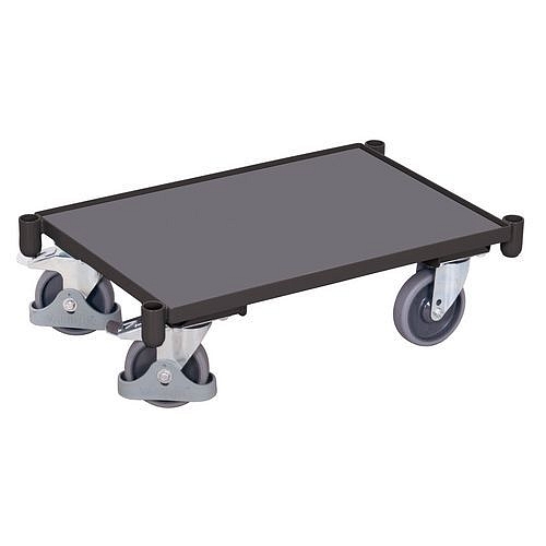 Transportní plošina, do 250 kg, 10mm hrana, 67,5 x 41,5 x 20,5 cm, šedá
