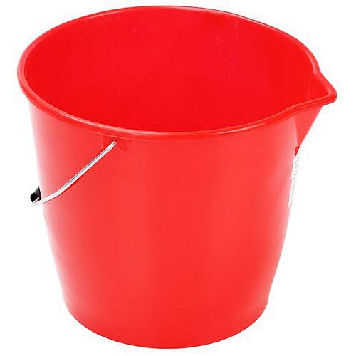 Plastový kbelík Manutan Expert s výlevkou, 12 l, červený
