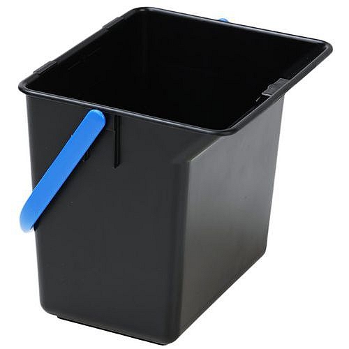 Plastový úklidový kbelík Manutan Expert, 6 l, černý/modrý