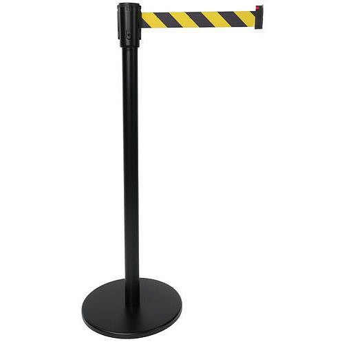 Zahrazovací sloupek s pásem Manutan Expert, 2 m, žlutý/černý