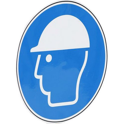 Příkazové značení Manutan Expert - Povinná ochranná přilba, samolepicí, 200 mm