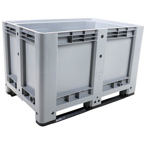 Paletový kontejner, plné stěny, ližiny, 475 l