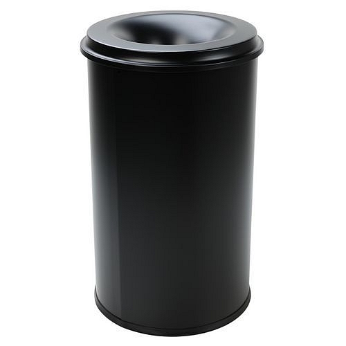 Kovový samozhášecí odpadkový koš Manutan Expert Safe, objem 80 l, černý