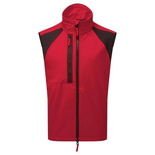 WX2 Softshell vesta Eco (2L), červená, normální, vel.XXXL