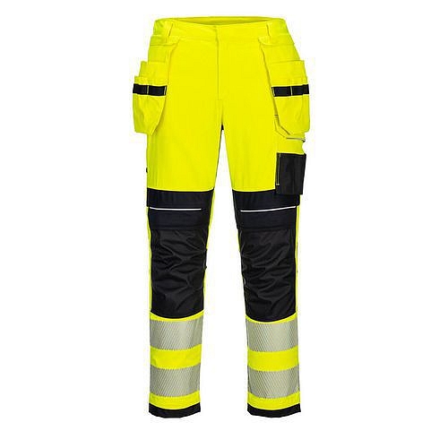 Kalhoty PW3 FR Hi-Vis Stretch Holster, černá/žlutá, vel.S