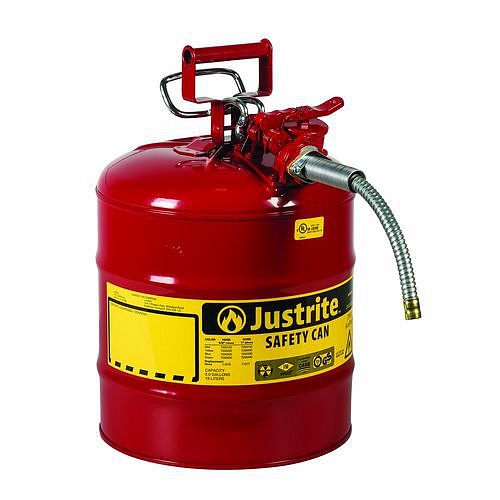 Bezpečnostní nádoba na hořlaviny Justrite AccuFlow™ s hadicí, červená, 9 l