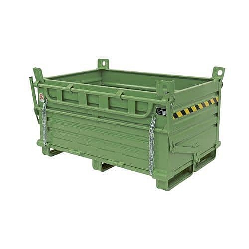 Kontejner s výklopným dnem, zelený, 100 x 80 x 156 cm