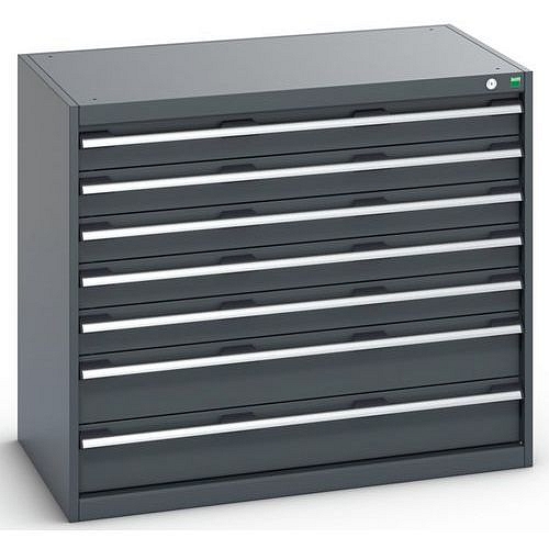 Dílenská zásuvková skříň Bott Cubio 200, 90 x 105 x 65 cm, 7 zásuvek, antracit-antracit