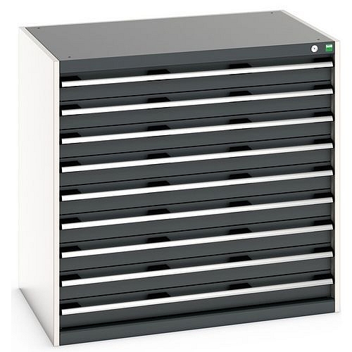 Dílenská zásuvková skříň Bott Cubio 200, 100 x 105 x 75 cm, 9 zásuvek, šedá-antracit