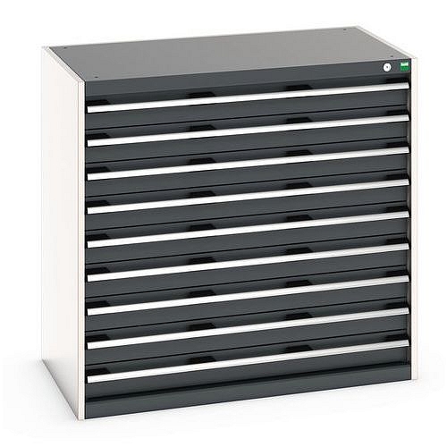 Dílenská zásuvková skříň Bott Cubio 200, 100 x 105 x 65 cm, 9 zásuvek, šedá-antracit
