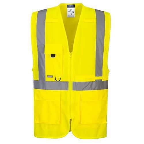 Výkonná vesta Hi-Vis s kapsou na tablet, žlutá, vel. XXL
