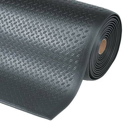 Protiúnavová pěnová průmyslová rohož Diamond Sof-Tred™ s diamantovým povrchem, černá/žlutá, 60 x 1 830 cm