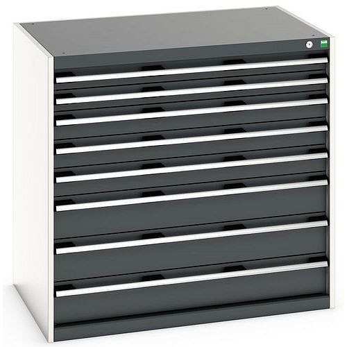 Dílenská zásuvková skříň Bott Cubio 200, 100 x 105 x 75 cm, 8 zásuvek, šedá-antracit