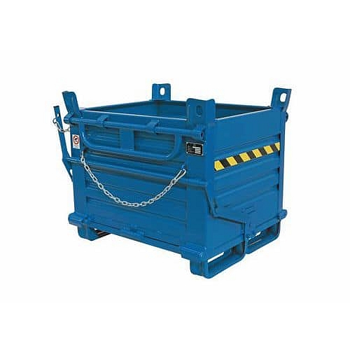 Kontejner s výklopným dnem, modrý, 100 x 80 x 91 cm