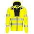DX4 mikina na zip s kapucí s vysokou viditelností, černá/žlutá, vel.L
