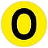 Kulatá samolepicí značka na zem, písmeno O