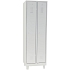 Svařovaná šatní skříň na nohách, 2 oddíly, šedá/šedá, otočný uzávěr - Manutan Expert DURO PROFI