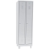 Svařovaná šatní skříň na nohách, 2 oddíly, šedá/šedá, cylindrický zámek - Manutan Expert DURO PROFI