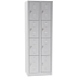 Svařovaná šatní skříň Manutan Expert Parker, 8 boxů, bez zámku, šedá/šedá